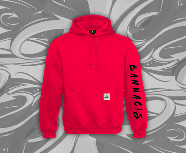 red Bannacis branded hoodie